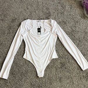 Fashion Nova White Cutout Bodysuit